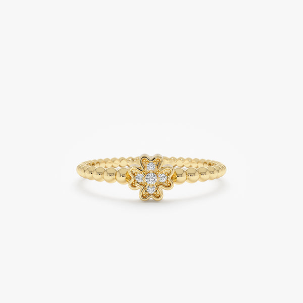 Beaded Clover Ring, Edith
