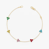Rainbow Sapphire Station Bracelet, Orinthiel