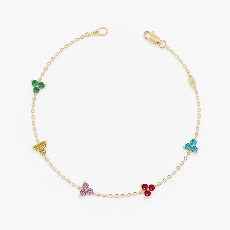 Rainbow Sapphire Station Bracelet, Orinthiel