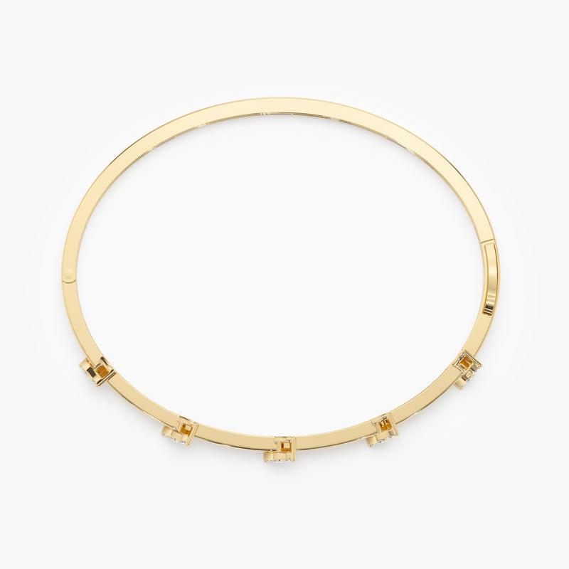 Gold Bangle with Diamond Accents, Mireille