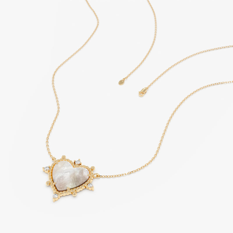 Mother of Pearl Heart Necklace, Daryana
