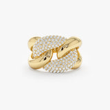 14k Diamond Chain Link Ring
