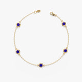 Blue Sapphire Station Bracelet, Tanya