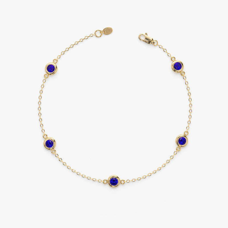 Blue Sapphire Station Bracelet, Tanya