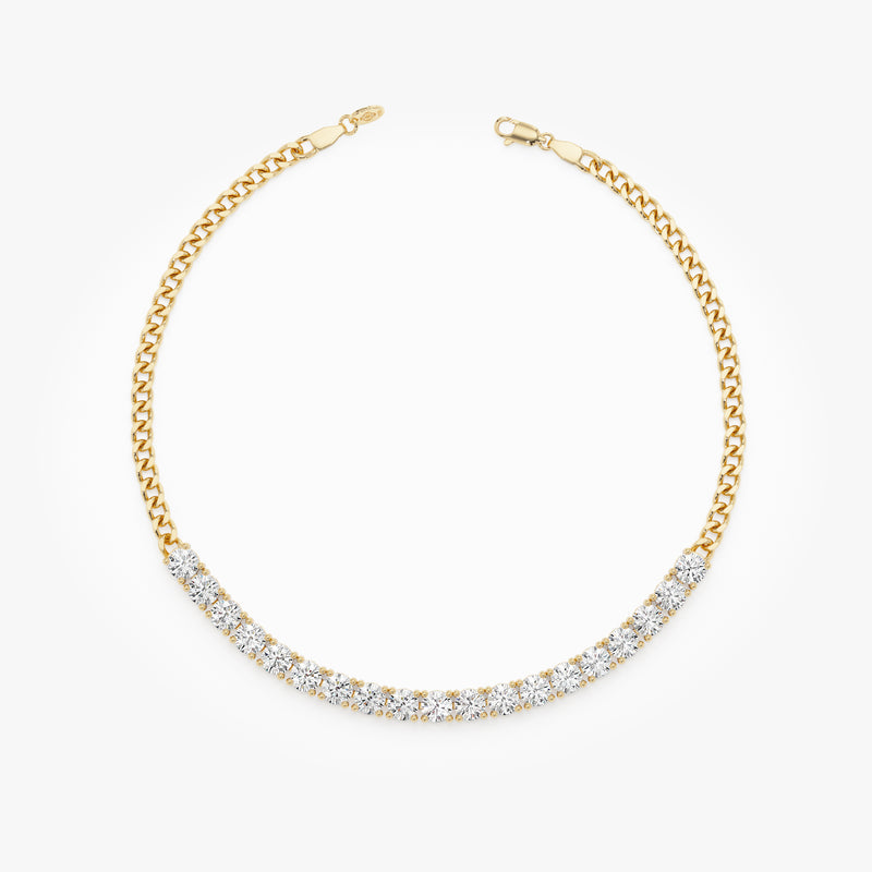 Lab Grown Diamond Cuban Chain Bracelet, Kaelis