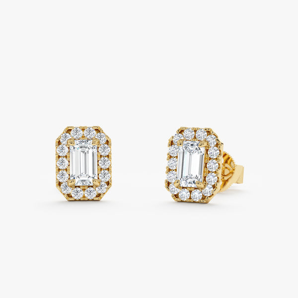 Emerald Cut Lab Grown Diamond Earrings, Altheira
