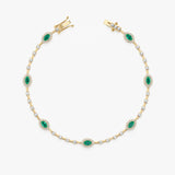 Natural Emerald & Diamond Bracelet, Virelle