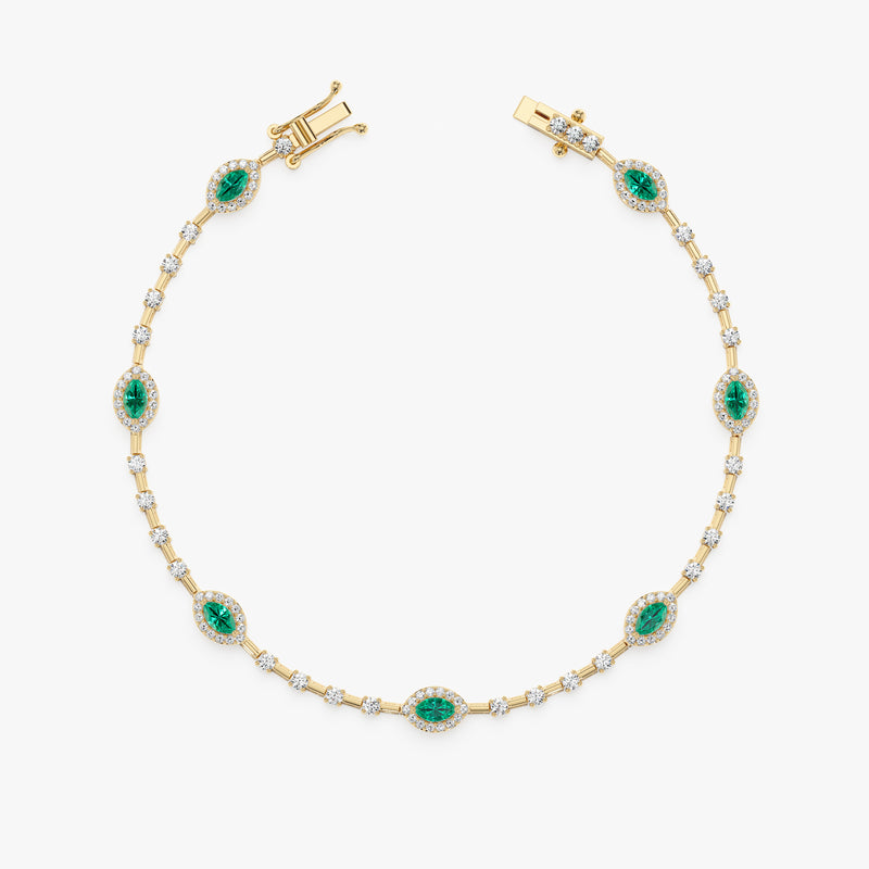 Natural Emerald & Diamond Bracelet, Virelle