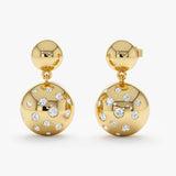 Diamond Studded Ball Drop Earrings, Angie