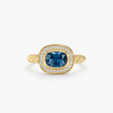 Natural London Blue Topaz & Diamond Ring, Faelina