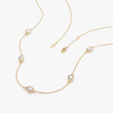 Pear Lab Diamond Station Necklace, Cyralune