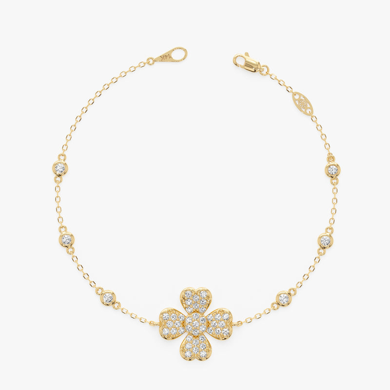 Clover Bracelet, Lab Grown Diamond Clover, Lirael