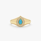 Natural Turquoise Signet Ring, Elanora
