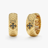 14k Black Diamond Huggies