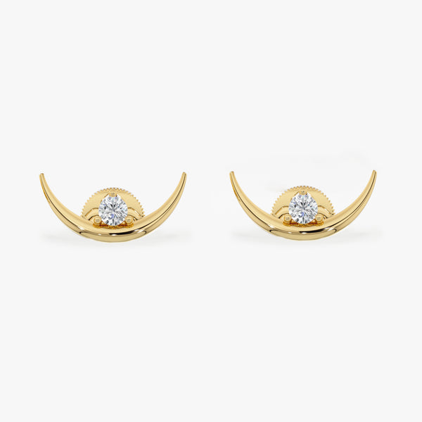 Crescent Moon Stud Earrings, Orinelle