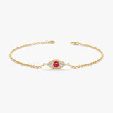 yellow gold ruby diamond bracelet