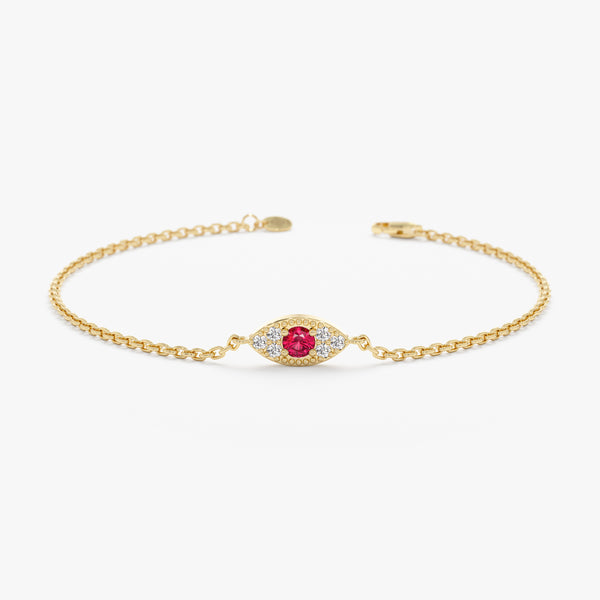 yellow gold ruby diamond bracelet