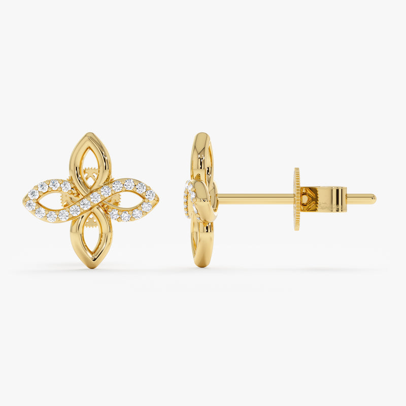 Diamond Four Leaf Clover Studs, Lavinia