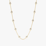 multiple diamonds bezel necklace solid gold