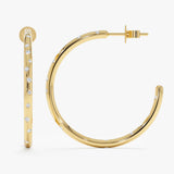 Flush Diamond Hoop Earrings, Ruthie