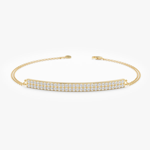 Lab Grown Pave Bar Bracelet, Mireya