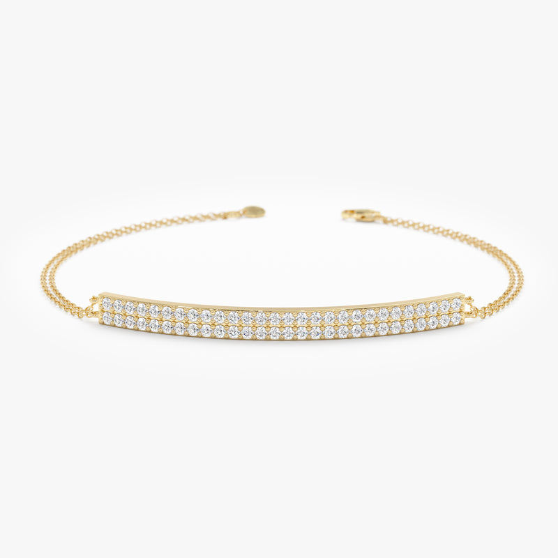 Lab Grown Pave Bar Bracelet, Mireya