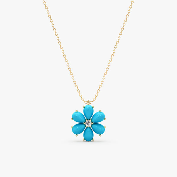 Turquoise Flower Necklace, Junelle