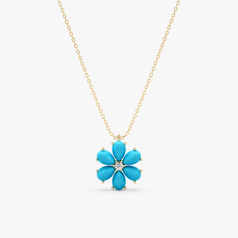 Turquoise Flower Necklace, Junelle