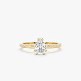 yellow gold pear diamond engagement band