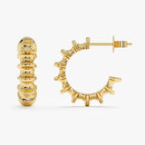 Gold Sculptural Hoop Earrings, Tazira