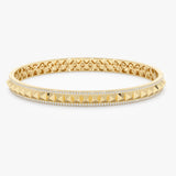 14k Yellow Gold Diamond Pyramid Bangle