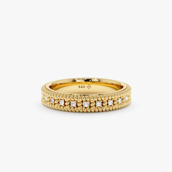 yellow gold braided band