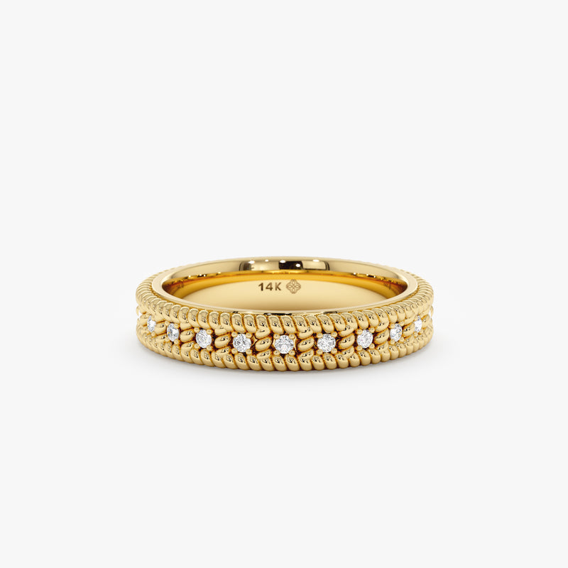 yellow gold braided band