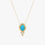 Oval Turquoise Gemstone Necklace, Calithea