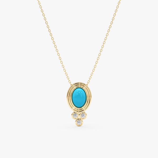 Oval Turquoise Gemstone Necklace, Calithea