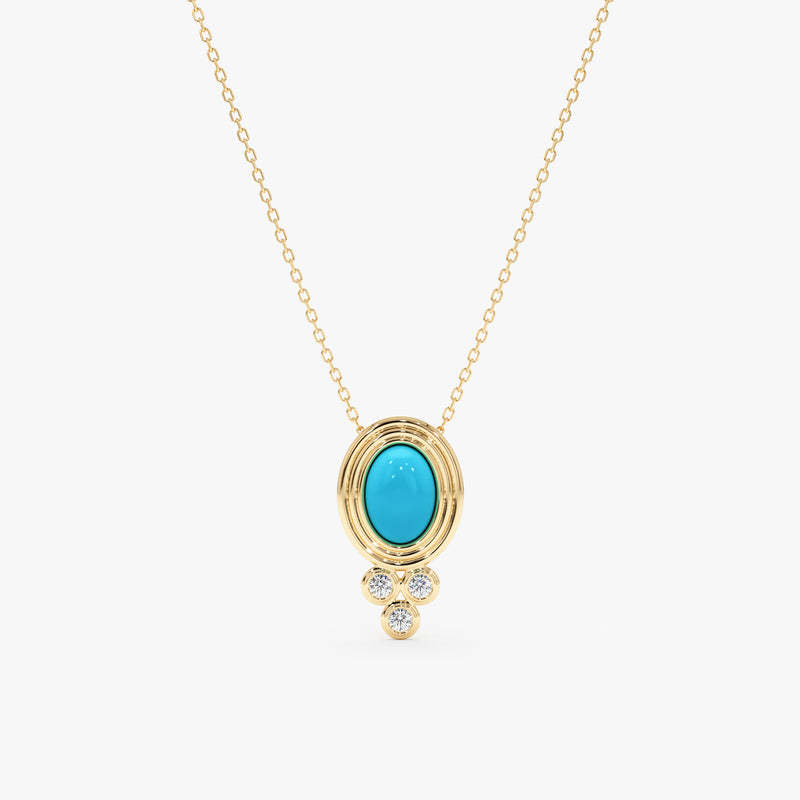 Oval Turquoise Gemstone Necklace, Calithea