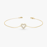 yellow gold april birthstone heart bracelet