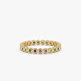yellow gold sapphire eternity band