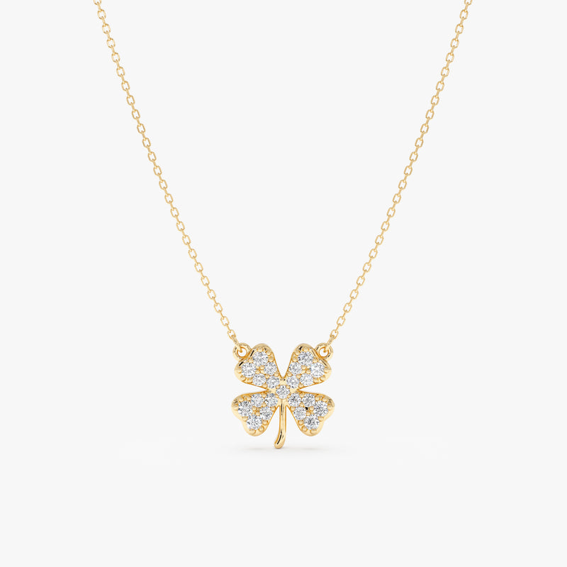 Lab Grown Diamond Clover Necklace, Sura
