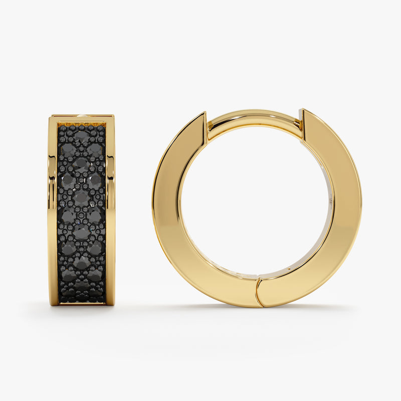 Natural Black Diamond Huggies, Lynn