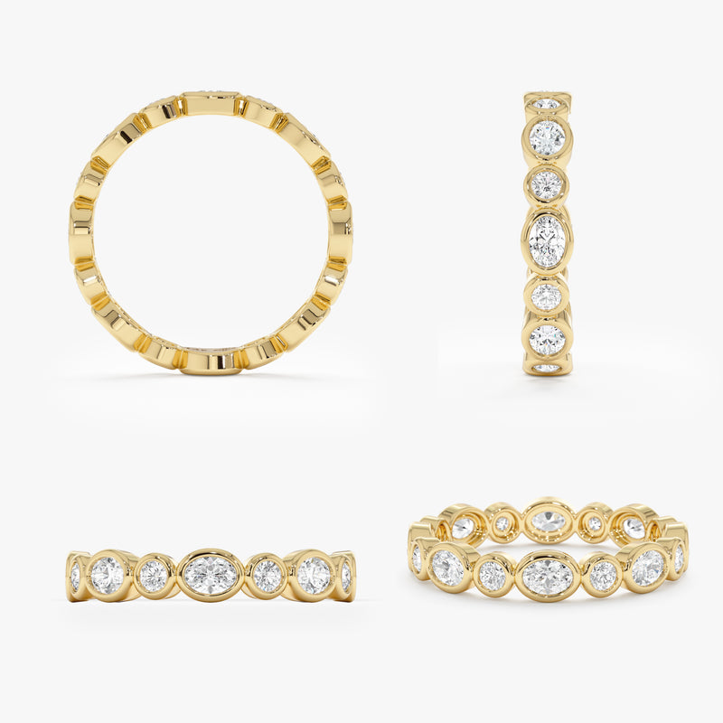 Lab Grown Alternating Diamond Wedding Band, Thalassa