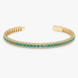 Lab Grown Emerald and Diamond Tennis Bracelet, Ismerelle