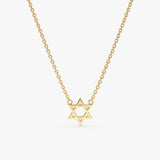yellow gold handmade David Star necklace