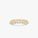 Baguette and Round Diamond Nesting Ring