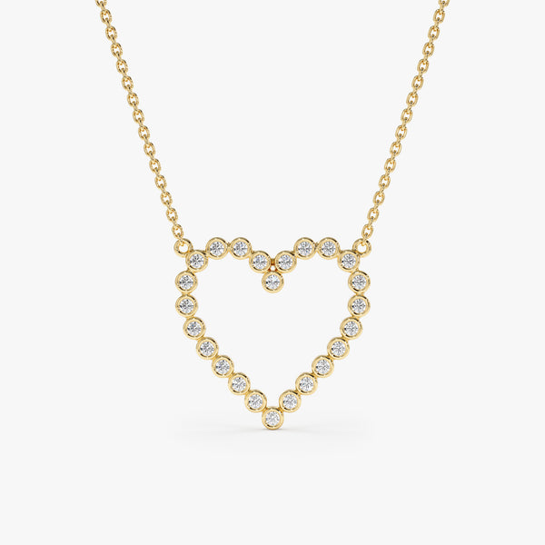 Bezel Diamond Heart Necklace, Ildi