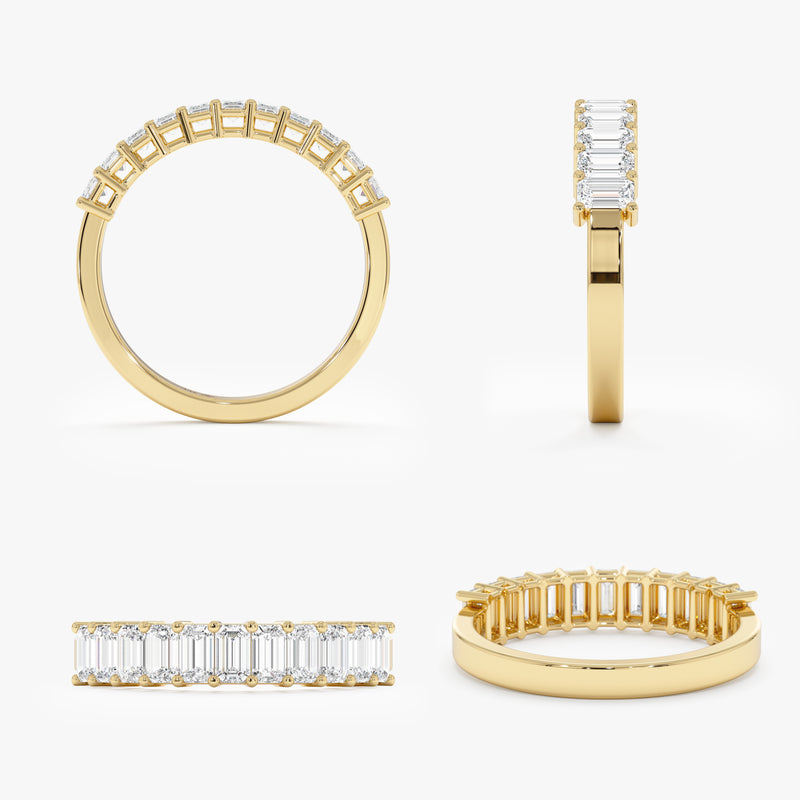 Half Eternity Diamond Band, Baguette Ring, Delphine