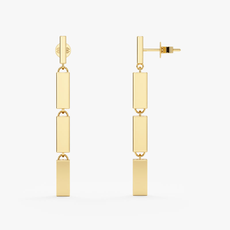 Gold Bar Dangle Earrings, Galilea