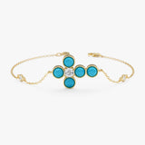 Turquoise Cross Bracelet, Odessia