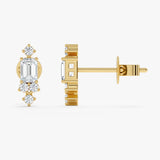 Emerald Cut Lab Grown Diamond Studs, Azelyne