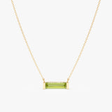 Natural Baguette Peridot Necklace, Vix